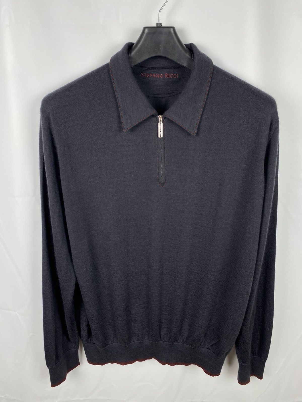 Stefano Ricci Stefano Ricci Cashmere-Silk 1/3 Zip Jumper Collared size 56 Size US XL / EU 56 / 4 - 1 Thumbnail