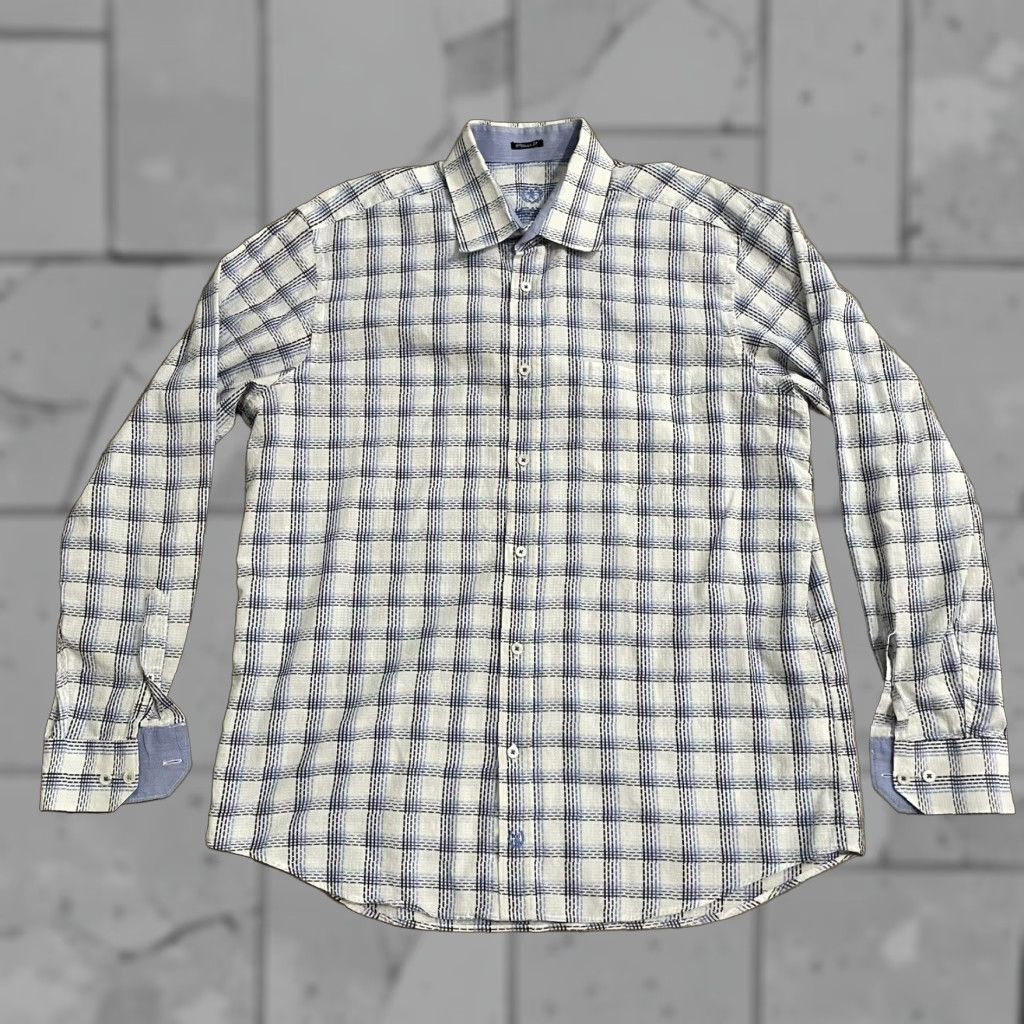 BUGATCHI Bugatchi Button-Down Shirt Men's Large Blue Size US L / EU 52-54 / 3 - 1 Thumbnail