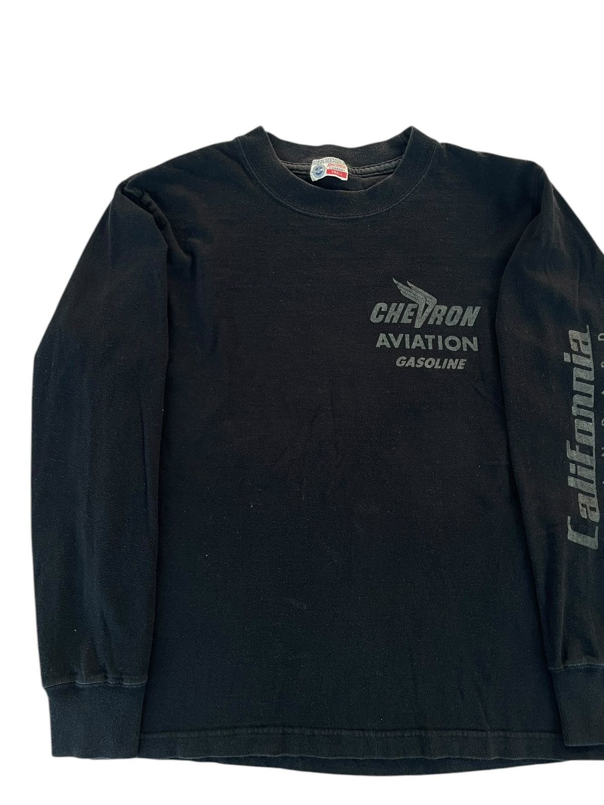 Buzz Rickson's Vintage 90's Buzz Rickson Chevron Aviation Gasoline Shirt T Size US S / EU 44-46 / 1 - 5 Thumbnail