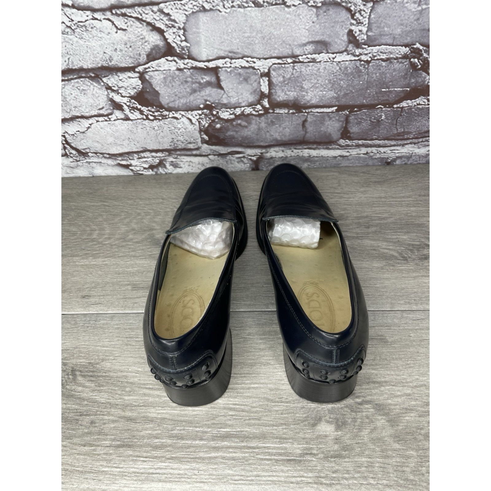 Tod's TOD'S Navy Blue Leather Heeled Slip On VTG Loafer Pumps Shoe Size US 7.5 / IT 37.5 - 5 Thumbnail