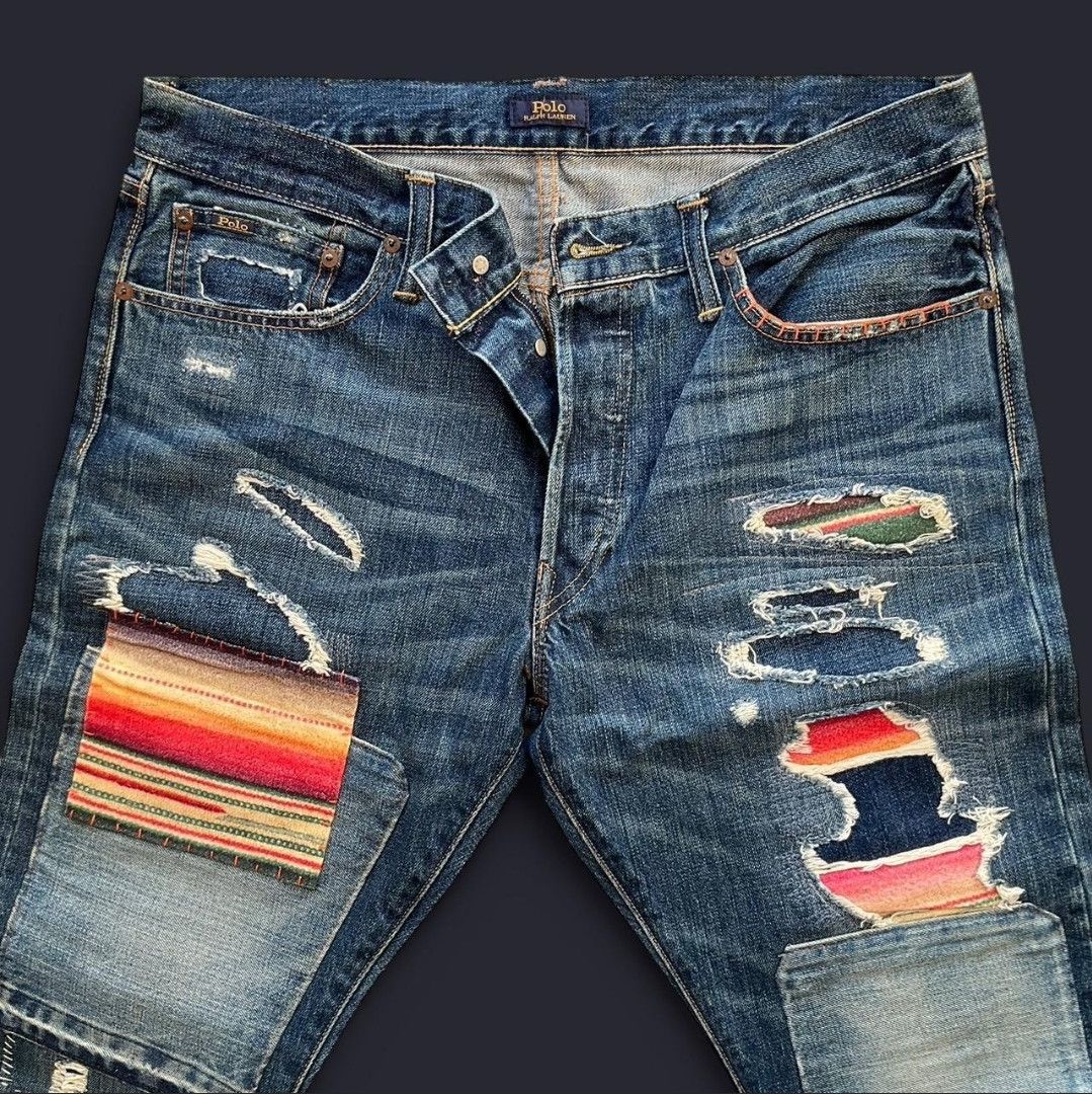 Polo Ralph Lauren Ralph Lauren varick slim patchwork denim Size US 34 / EU 50 - 2 Thumbnail