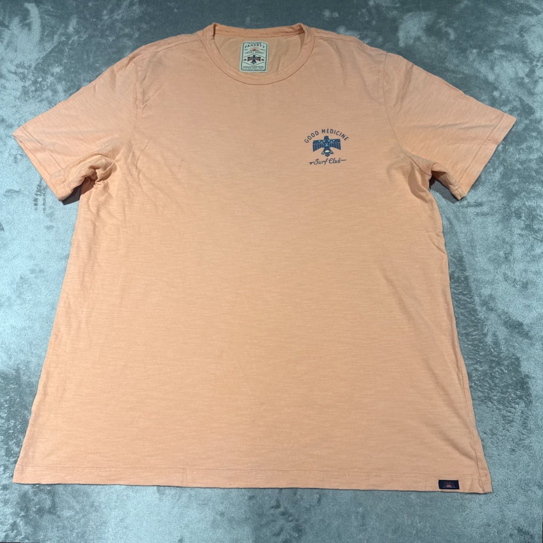 Faherty Faherty T Shirt Men’s XL Artist Series Good Medicine Surf Club Pink Men T-Shirt Short Sleeve Pink Beach Outdoor Classic Size US XL / EU 56 / 4 - 2 Thumbnail