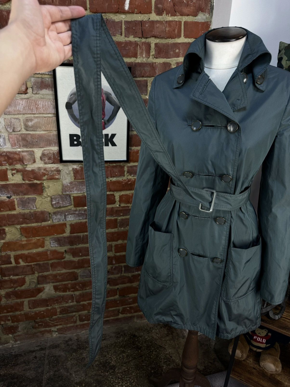 Stella McCartney × Vintage STELLA McCARTNEY 2008 Massive Button Belt Trench Jacket Size M / US 6-8 / IT 42-44 - 8 Thumbnail