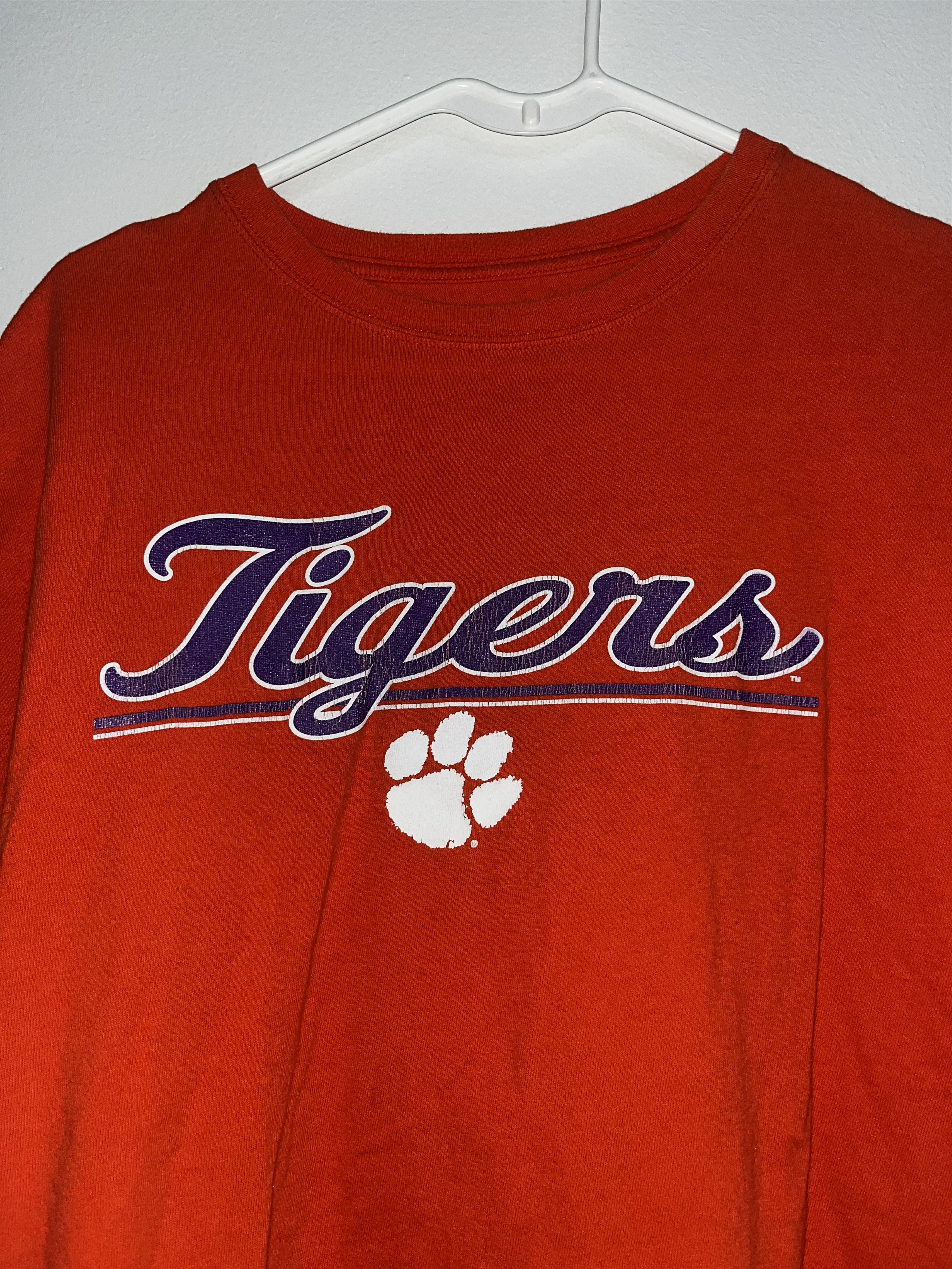 J. America Vintage Clemson Tigers Script Paw Logo Tee (Orange) Size US L / EU 52-54 / 3 - 2 Thumbnail