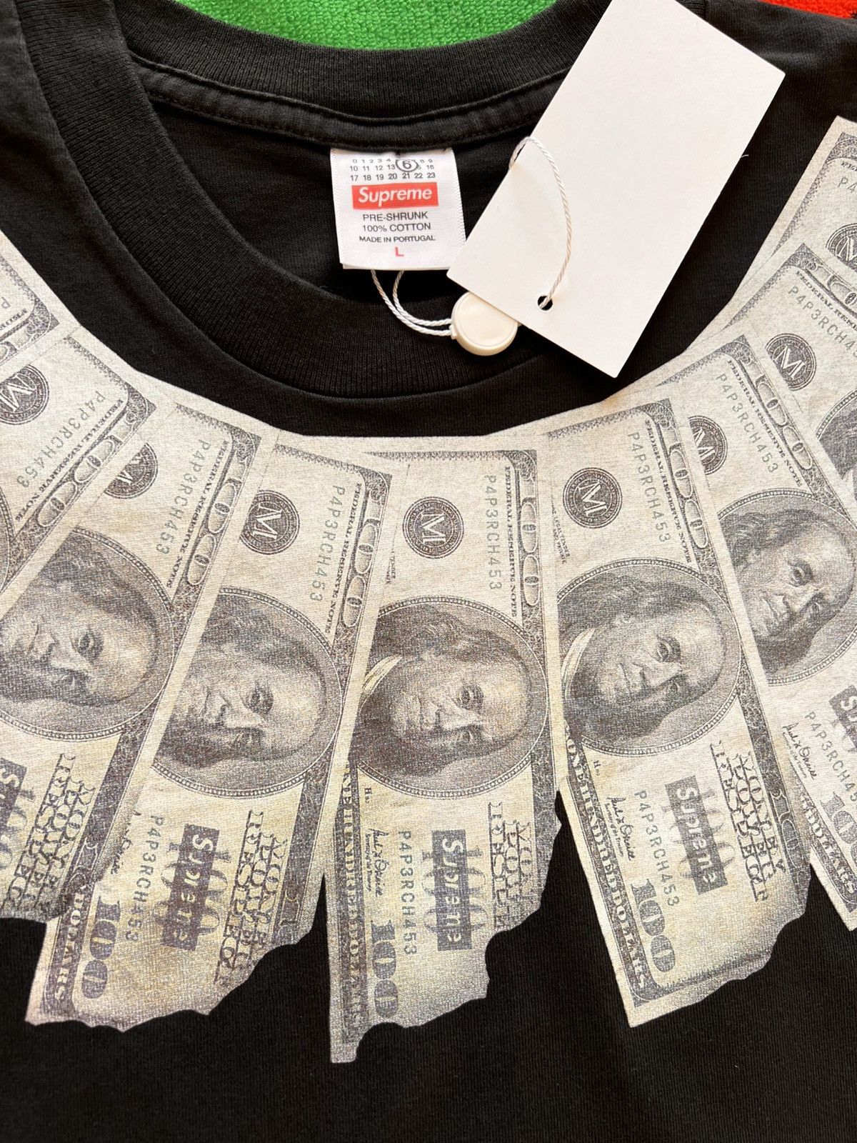 Maison Margiela × Supreme L - Supreme x MM6 Maison Margiela Money S/S Top Black dollar Size US L / EU 52-54 / 3 - 4 Thumbnail