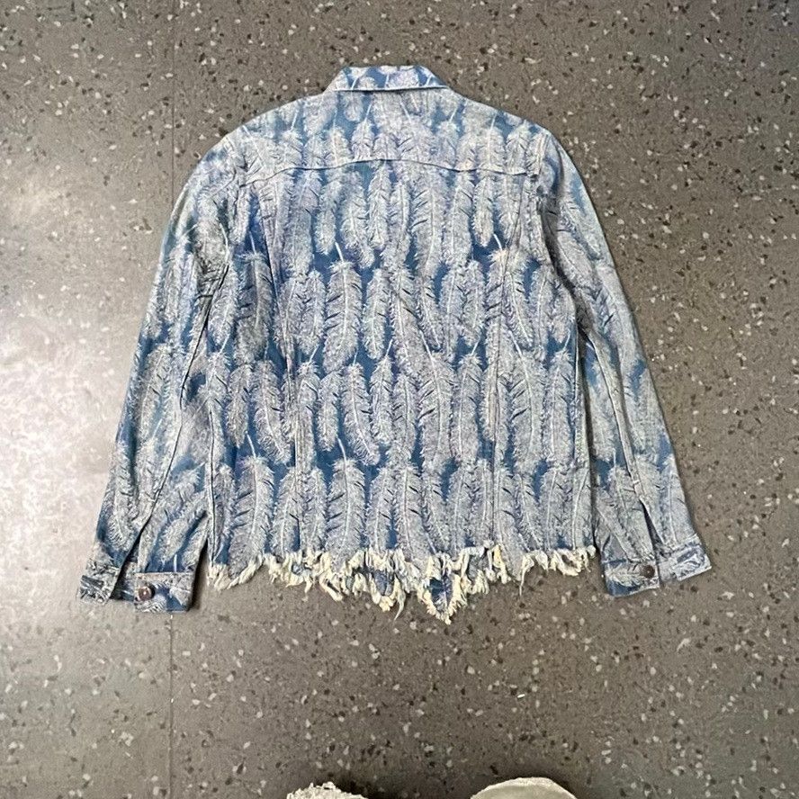 Kapital Kapital Brand Indigo Feather Print Distressed Denim Jacket Size US M / EU 48-50 / 2 - 5 Thumbnail