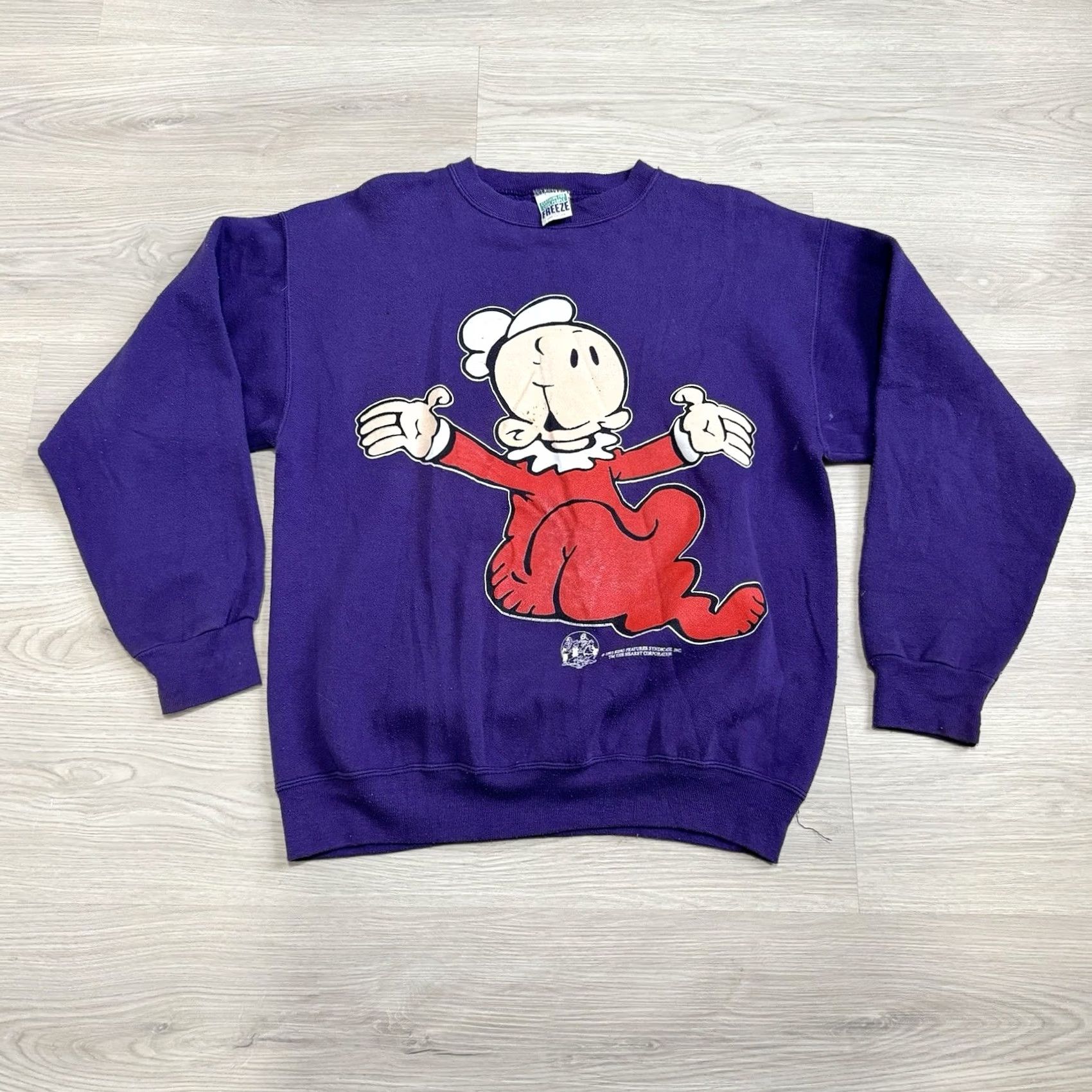 Vintage VINTAGE FREEZE Sweatshirt Mens Large Purple 90s Swee'Pea Popeye Graphic Print Crewneck pullover Size US L / EU 52-54 / 3 - 2 Thumbnail
