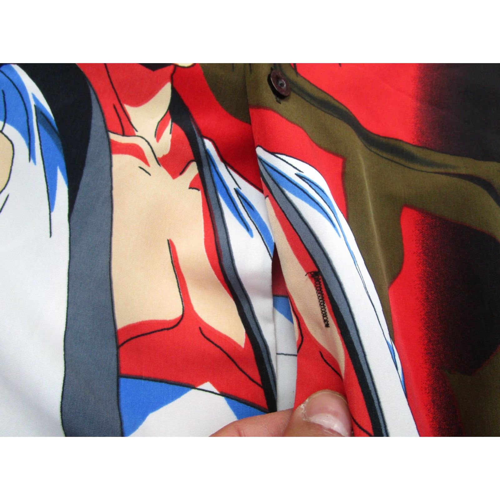 Vintage Million Guy Shirt 2XL Black Red Button Up Allover Print Short Sleeve Mens Anime Graphic Print Cartoon Button-Up Collared Front Back Oversized Size US XXL / EU 58 / 5 - 4 Thumbnail