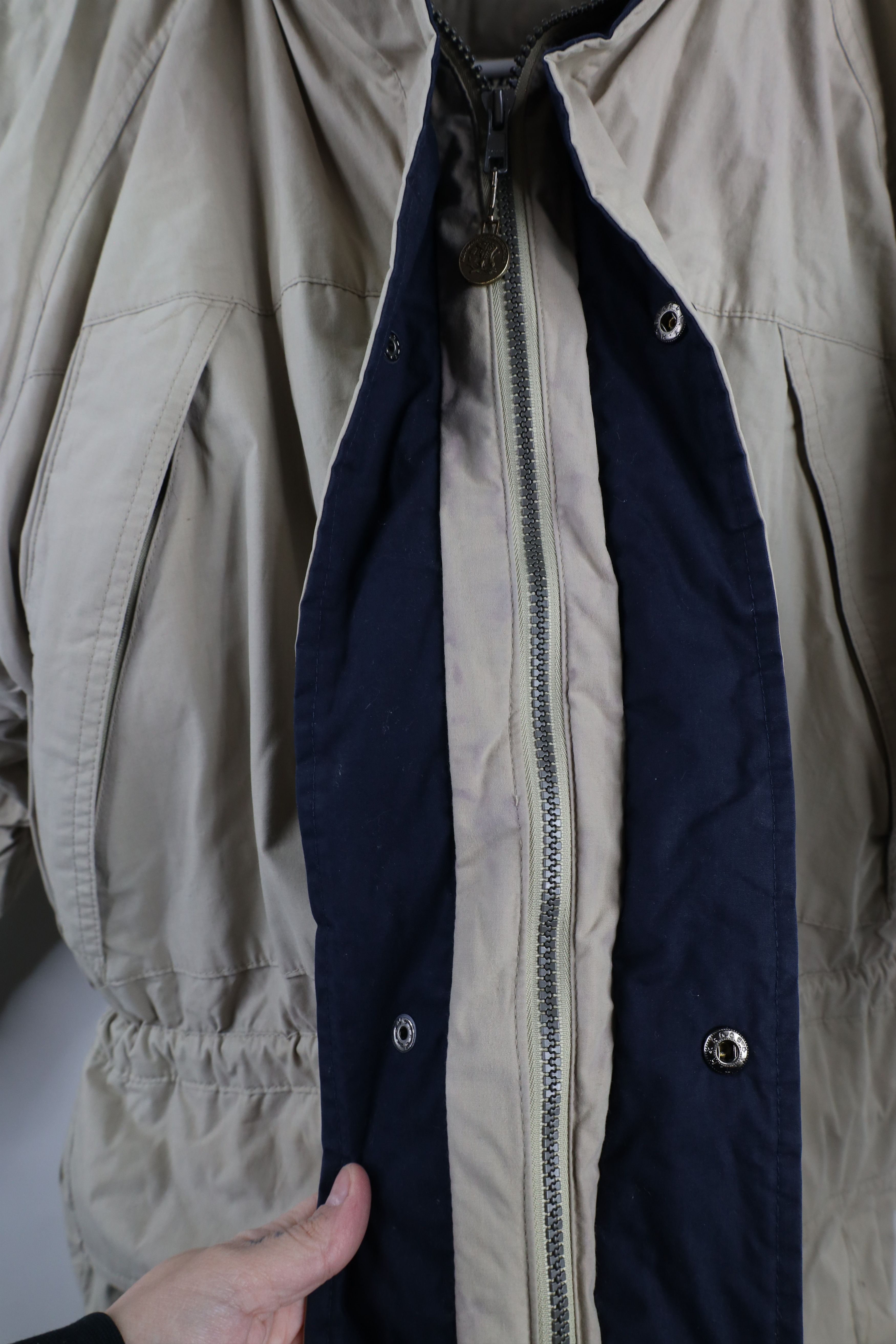 Vintage Vintage 90s Streetwear Full Zip Puffer Jacket Coat Beige Size US M / EU 48-50 / 2 - 10 Thumbnail