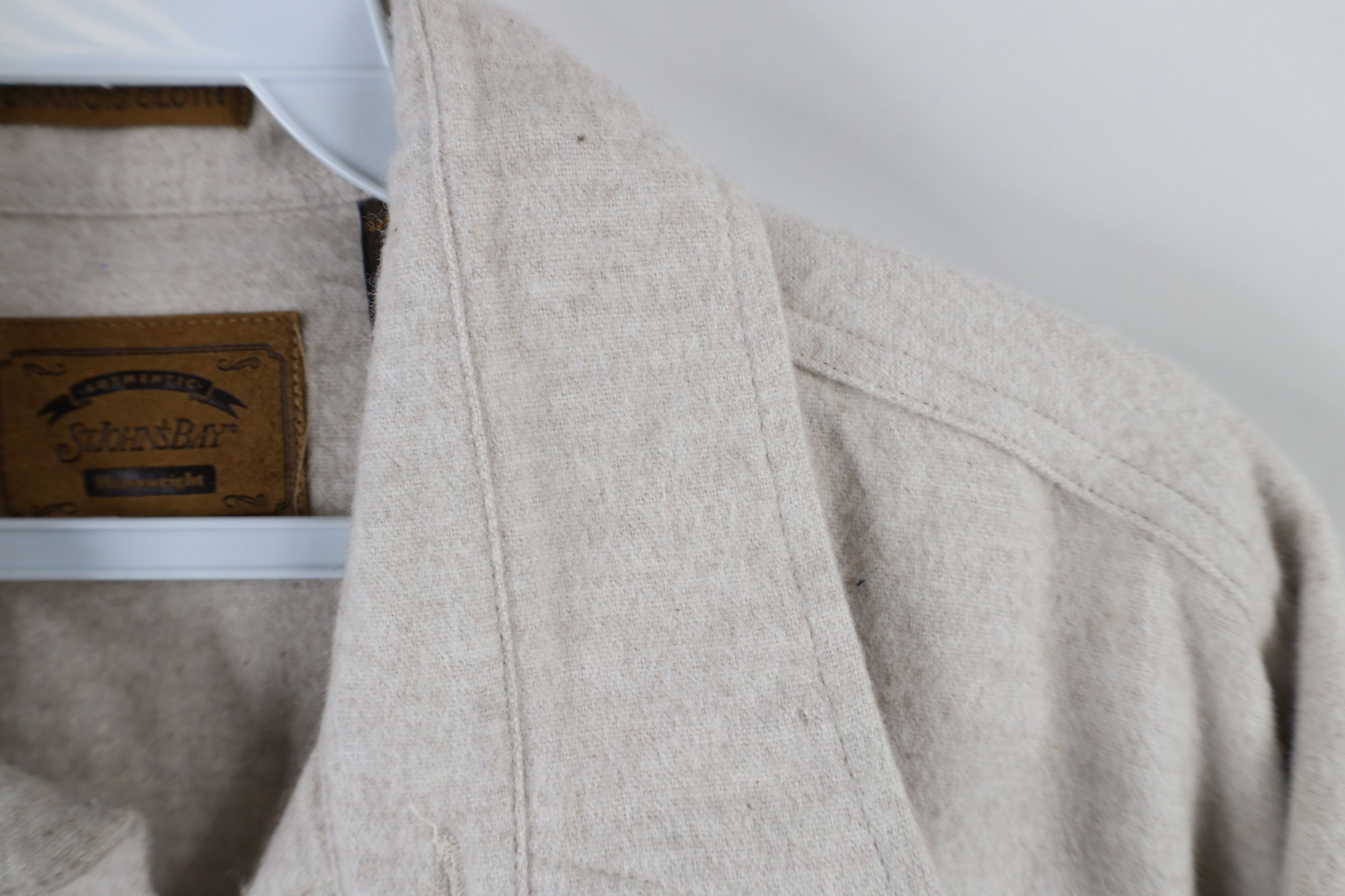 Vintage Vintage 90s Streetwear Chamois Cloth Button Shirt Beige Size US L / EU 52-54 / 3 - 9 Thumbnail