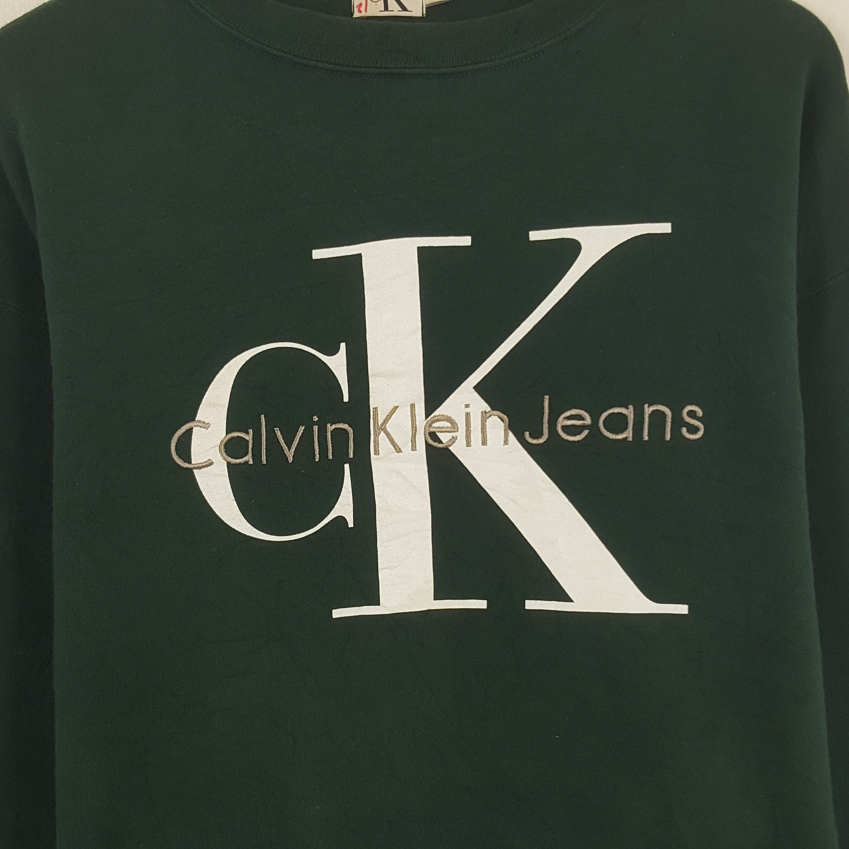 Calvin Klein × Vintage Vintage Calvin Klein Jeans Big Logo Sweatshirt Size US L / EU 52-54 / 3 - 2 Thumbnail