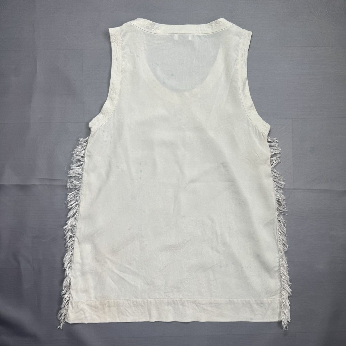 Brunello Cucinelli Brunello Cucinelli Fringe Tank Top Shirt Cream Made In Italy Size S / US 4 / IT 40 - 13 Thumbnail