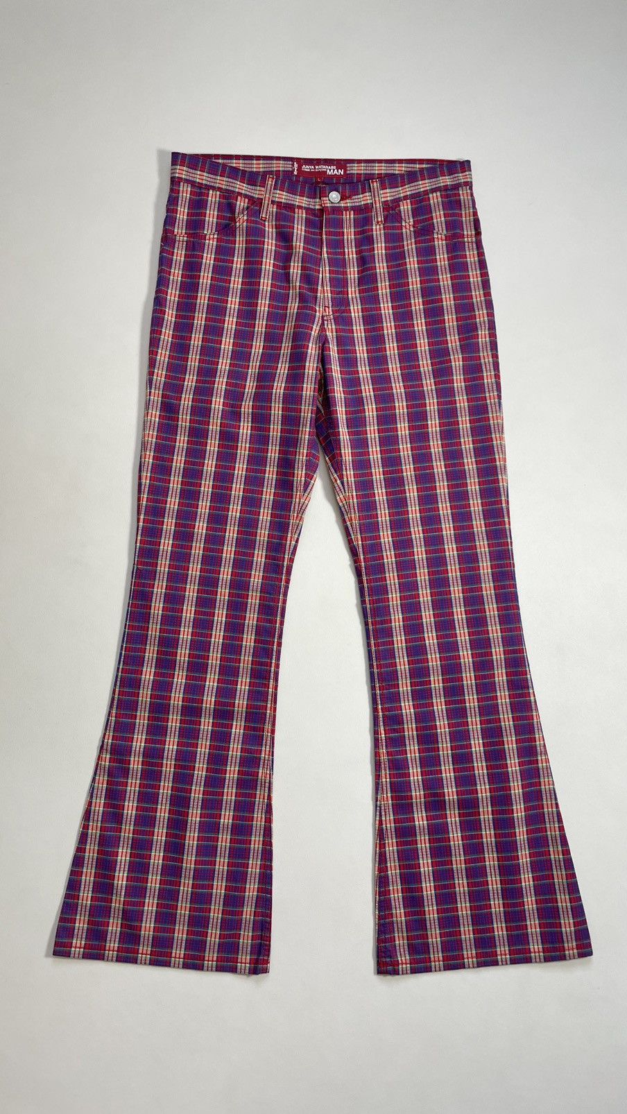 Comme des Garcons S/S 05 Punk Madras Check Flared Pants Size US 32 / EU 48 - 13 Thumbnail