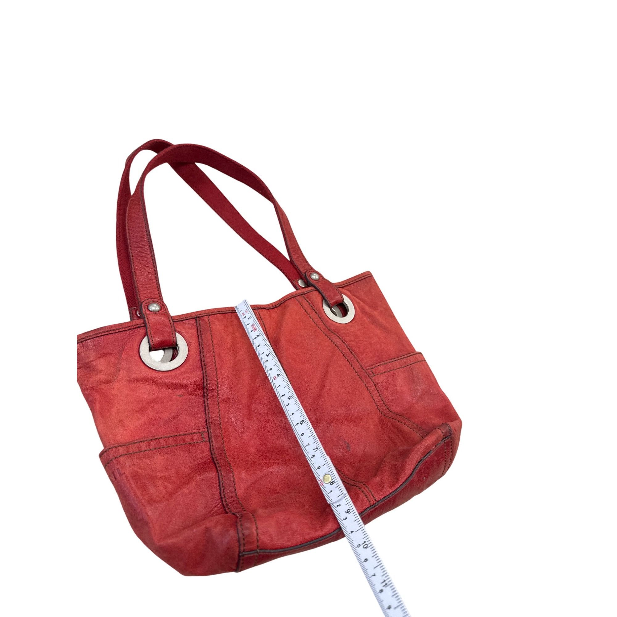 Fossil Vintage Fossil Womens Red Leather Handbag Purse 13x10 SKU 73 Size ONE SIZE - 7 Thumbnail