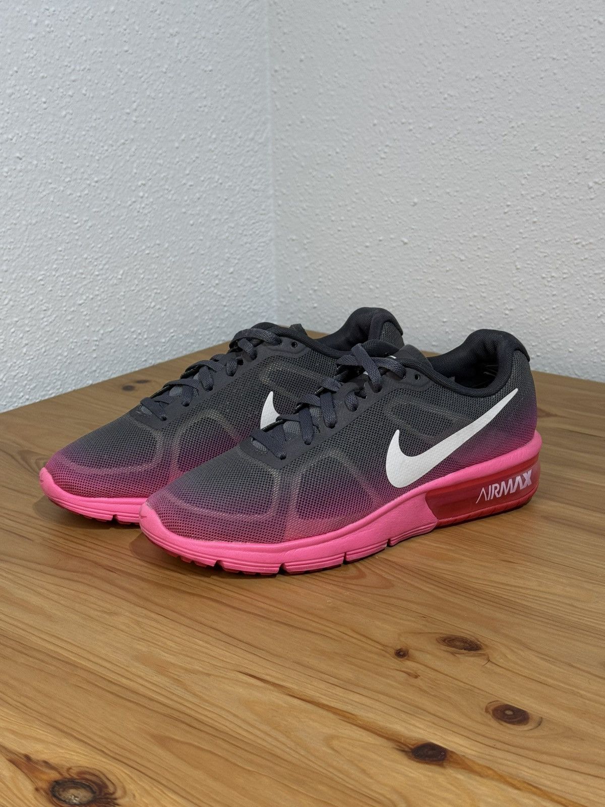Nike Nike Air Max Sequent Running Gray Pink Size US 6.5 / IT 36.5 - 1 Thumbnail