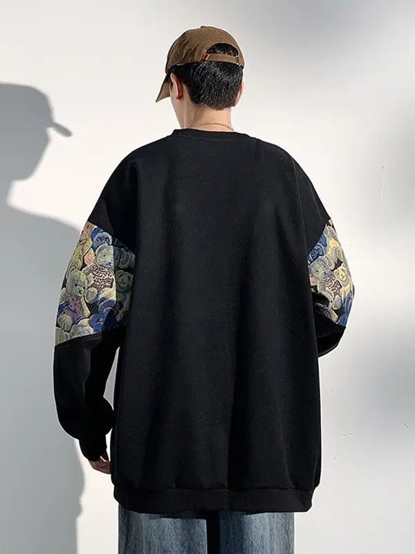 VIBE Teddy Bear Patchwork Black Sweatshirt Size US M / EU 48-50 / 2 - 2 Thumbnail