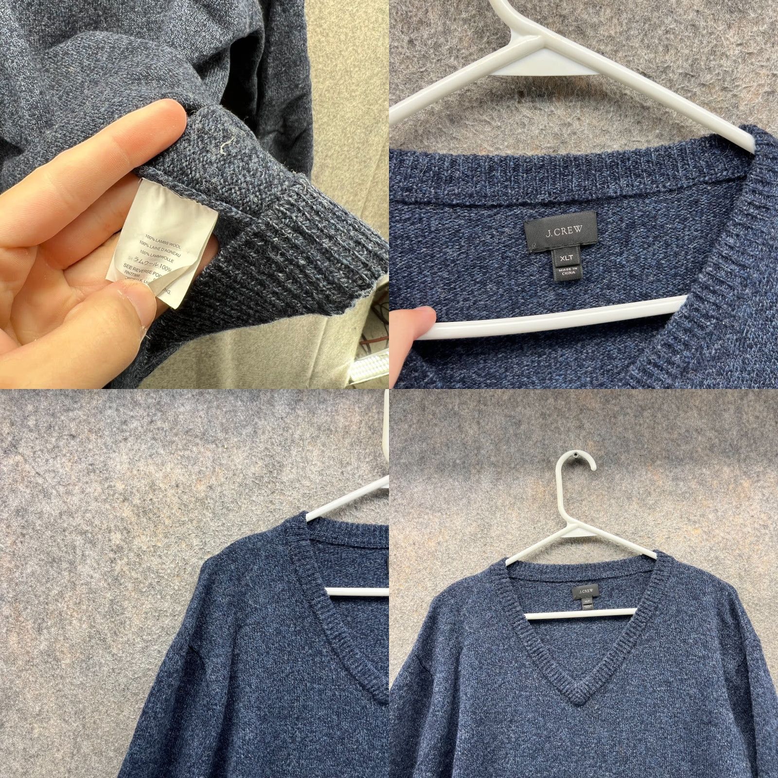 J.Crew VINTAGE J.CREW Sweater Men XLT Blue V Neck Fleece Pullover Wool Relaxed Size US XL / EU 56 / 4 - 8 Thumbnail