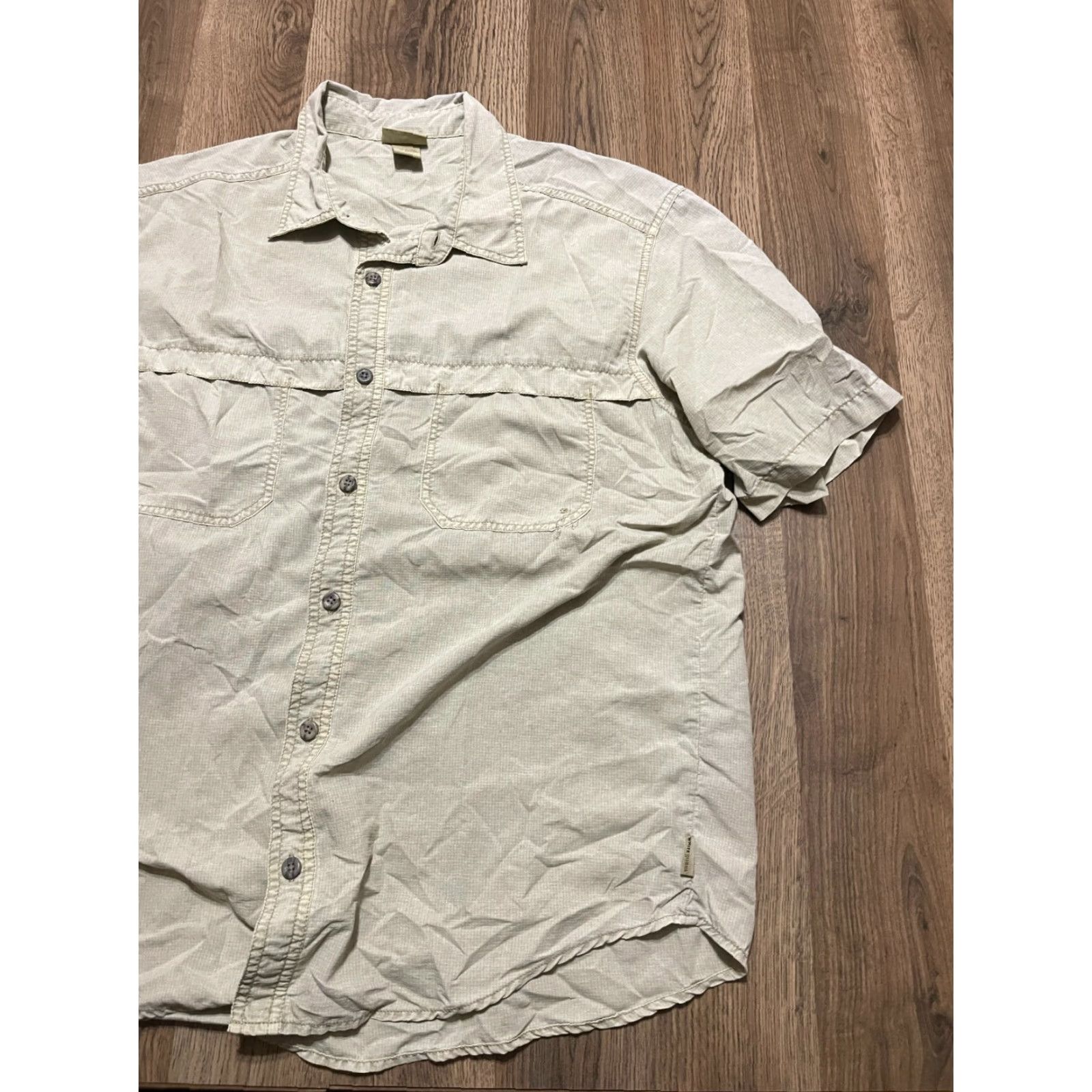 Vintage White Sierra Shirt Men M Brown Button-Up Short Sleeve Pockets Casual Regular Vintage: No (adapt to rules) Size US M / EU 48-50 / 2 - 4 Thumbnail