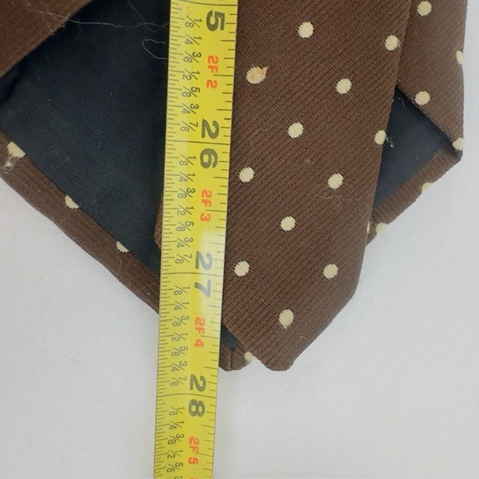 REGAL Regal Designer tie Brown w/Tan Polka Dot Preppy Business VTG Size ONE SIZE - 11 Thumbnail