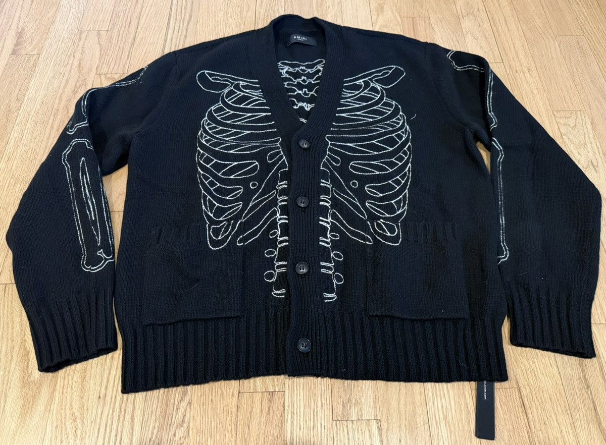 Amiri Amiri Cardigan Sweater Bones Skeleton Black White Pullover Size US M / EU 48-50 / 2 - 1 Thumbnail