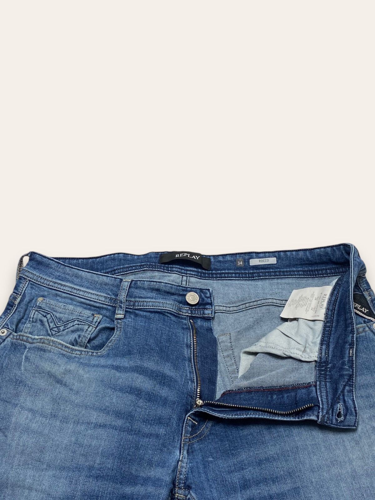 Jean Vintage REPLAY Blue Denim Jeans Size US 35 - 8 Thumbnail