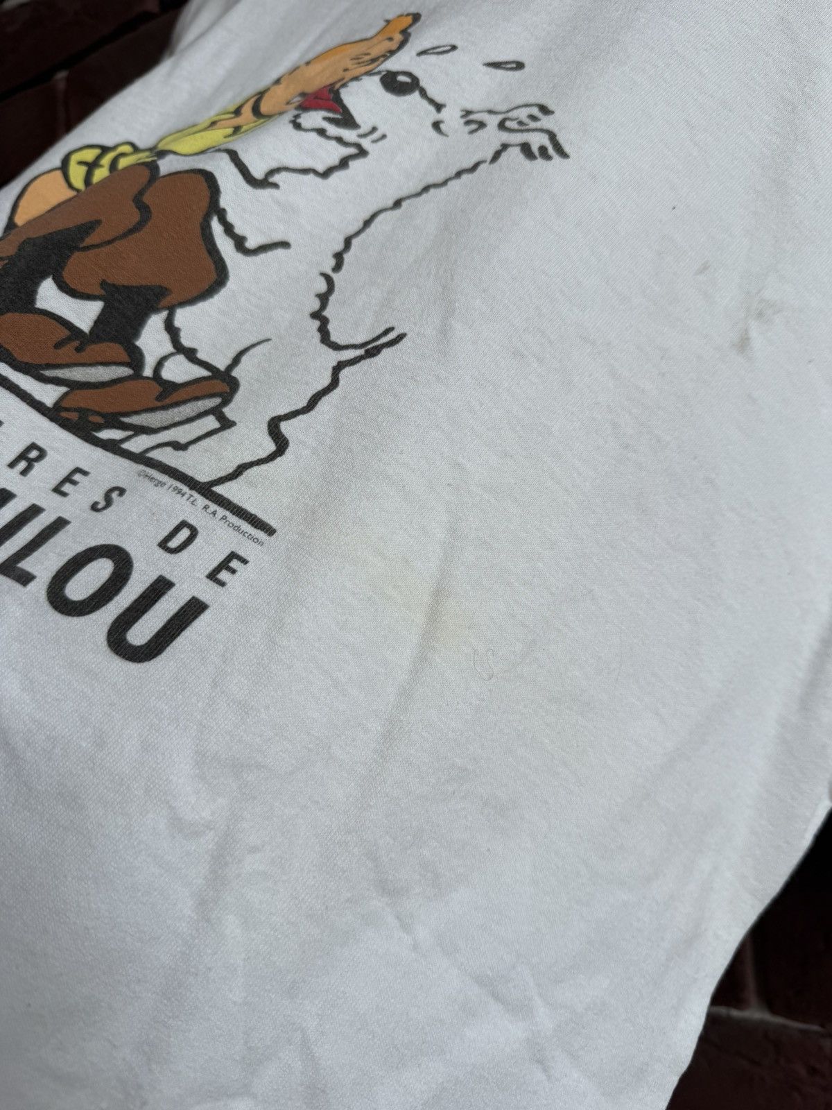 Vintage Vintage 1994 TINTIN & Milou Cartoon Movie Promo Shirt Size US XL / EU 56 / 4 - 10 Thumbnail