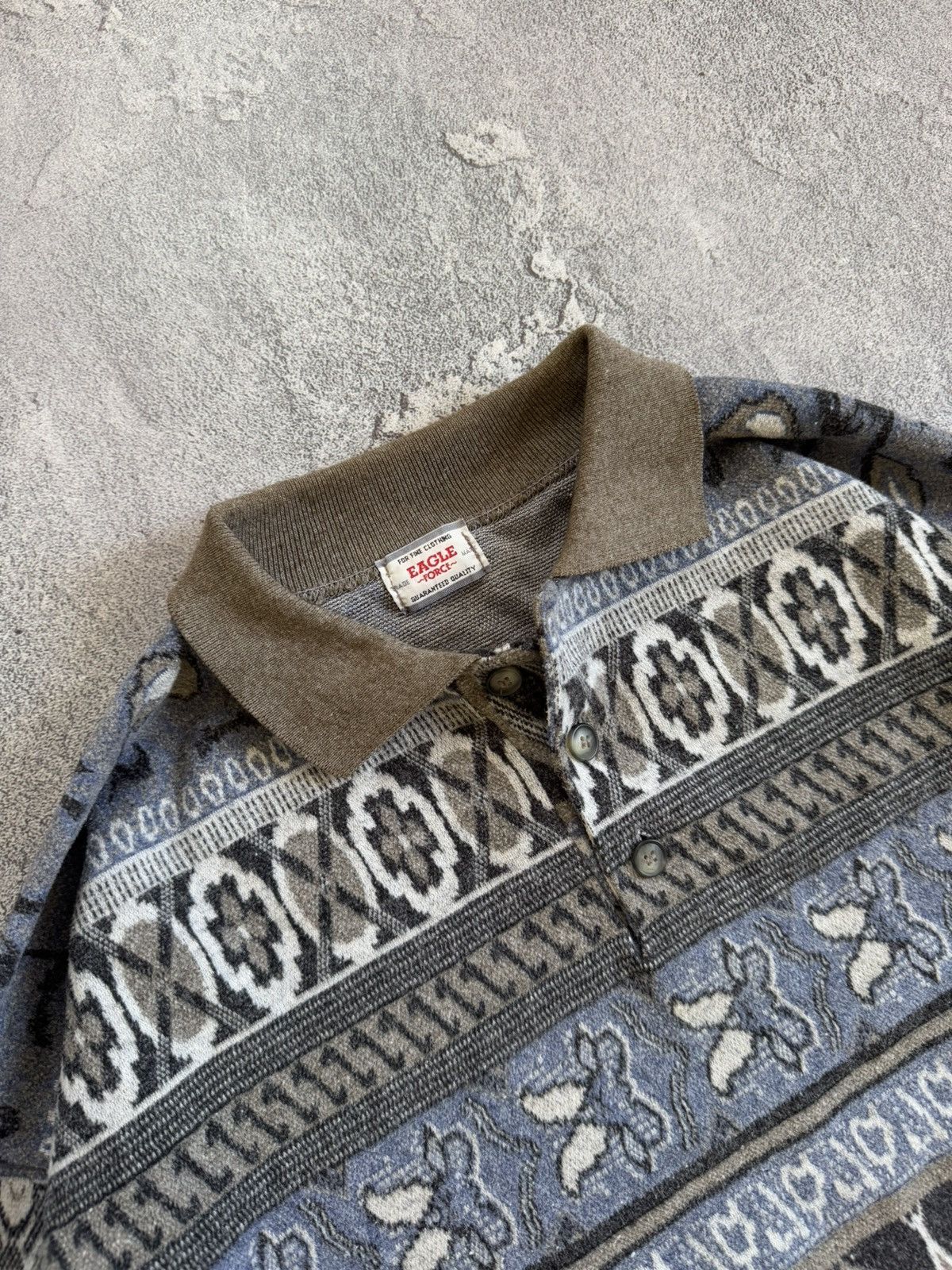 Designer × Vintage Eagle force XL Aztec sweatshirt polo long sleeve rugby Size US XL / EU 56 / 4 - 7 Thumbnail