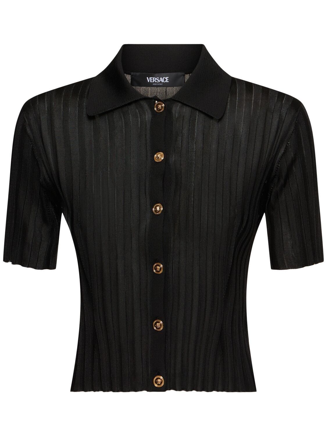 Versace VERSACE $1475 Black Knit Top New And Authentic Size ONE SIZE - 4 Thumbnail