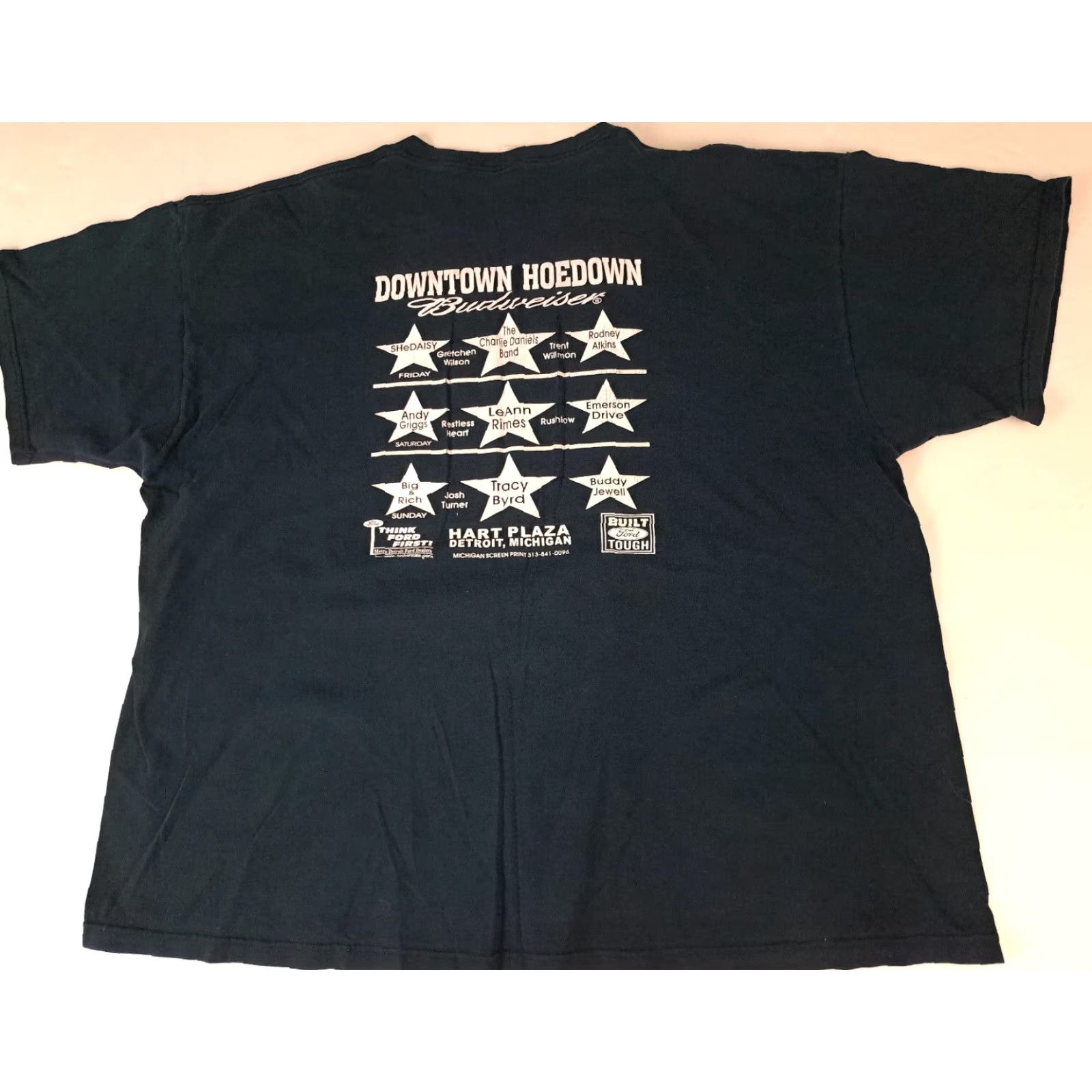 Fruit Of The Loom VINTAGE Detroit 2004 Hoedown Country Music Show T-Shirt 3XL Black Mens Short Sleeve Shirt Size US XXL / EU 58 / 5 - 5 Thumbnail