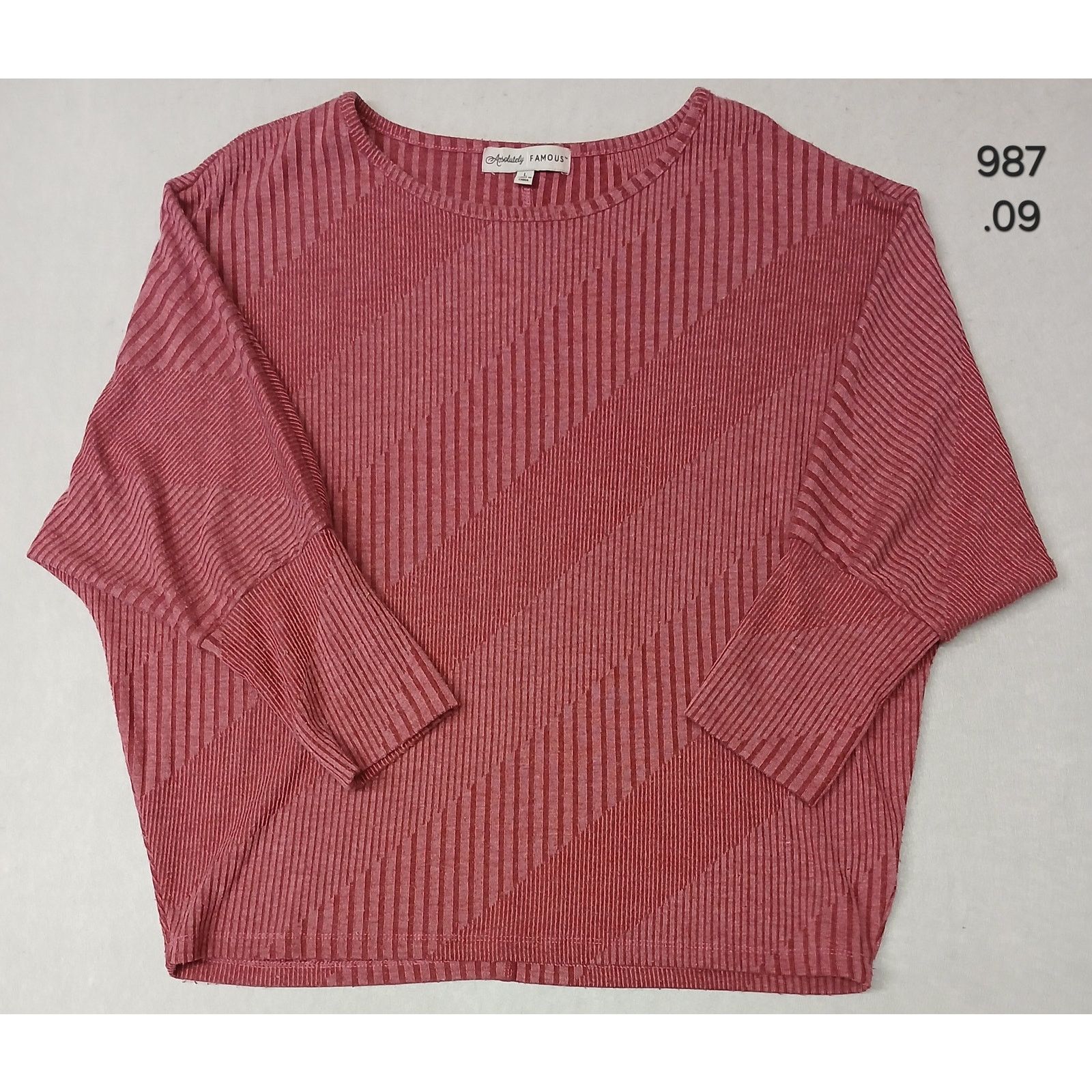 Other Absolutely Famous (Large) Burgundy Mid Sleeve Sweathirt Size L / US 10 / IT 46 - 1 Thumbnail