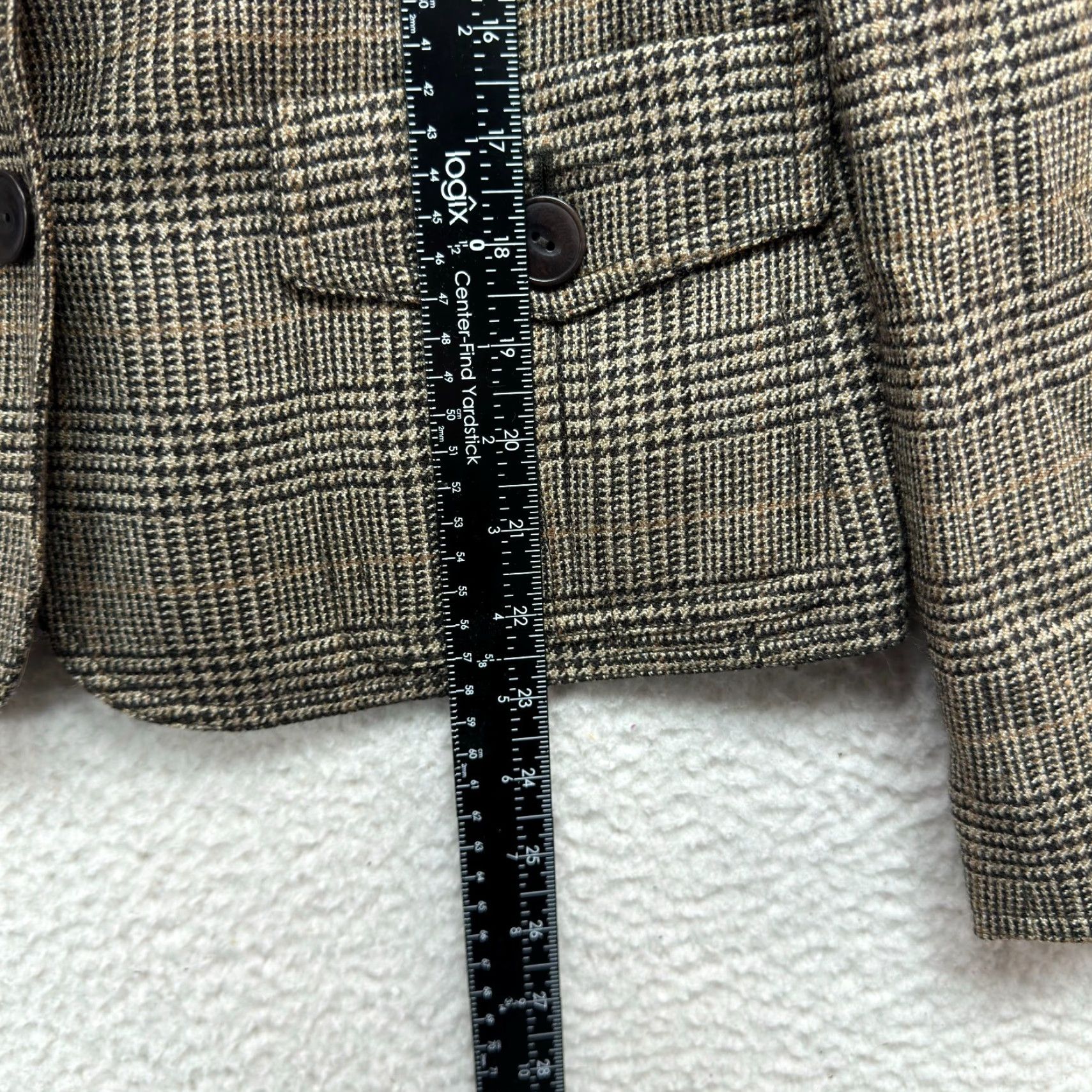 Jones New York VINTAGE Jones New York Blazer Women 4 Wool Blend Beige Houndstooth Plaid Blazer Barons Academia Tan Beige Mens Womens Girls Boys Size S / US 4 / IT 40 - 5 Thumbnail