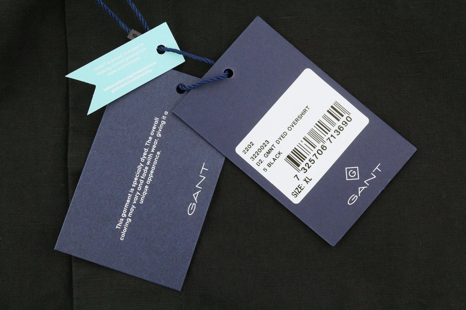 Gant GMNT DYED OVERSHIRT XL Black Linen Blend Button 87520 Size US XL / EU 56 / 4 - 7 Thumbnail