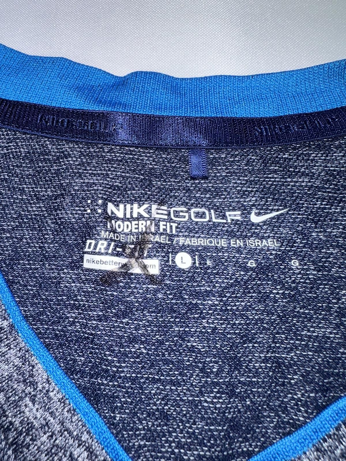 Nike Nike Men’s Golf Dri-Fit Olympic USA Knit V-Neck Long Sleeve Shirt Gray Blue Size US L / EU 52-54 / 3 - 2 Thumbnail