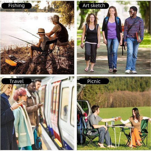 Designer × Homemade YSSOA Portable Folding Black Camping Chair, 1-Pack Size US L / EU 52-54 / 3 - 5 Thumbnail