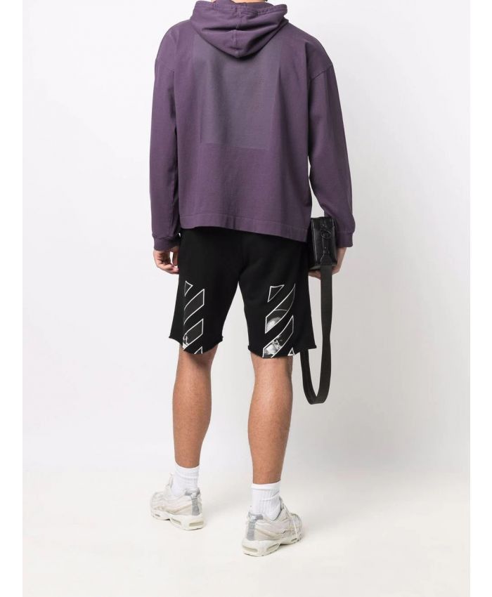 Off-White o1gr1nt0425 Caravag Diag Sweat Short in Black Size US 34 / EU 50 - 6 Thumbnail