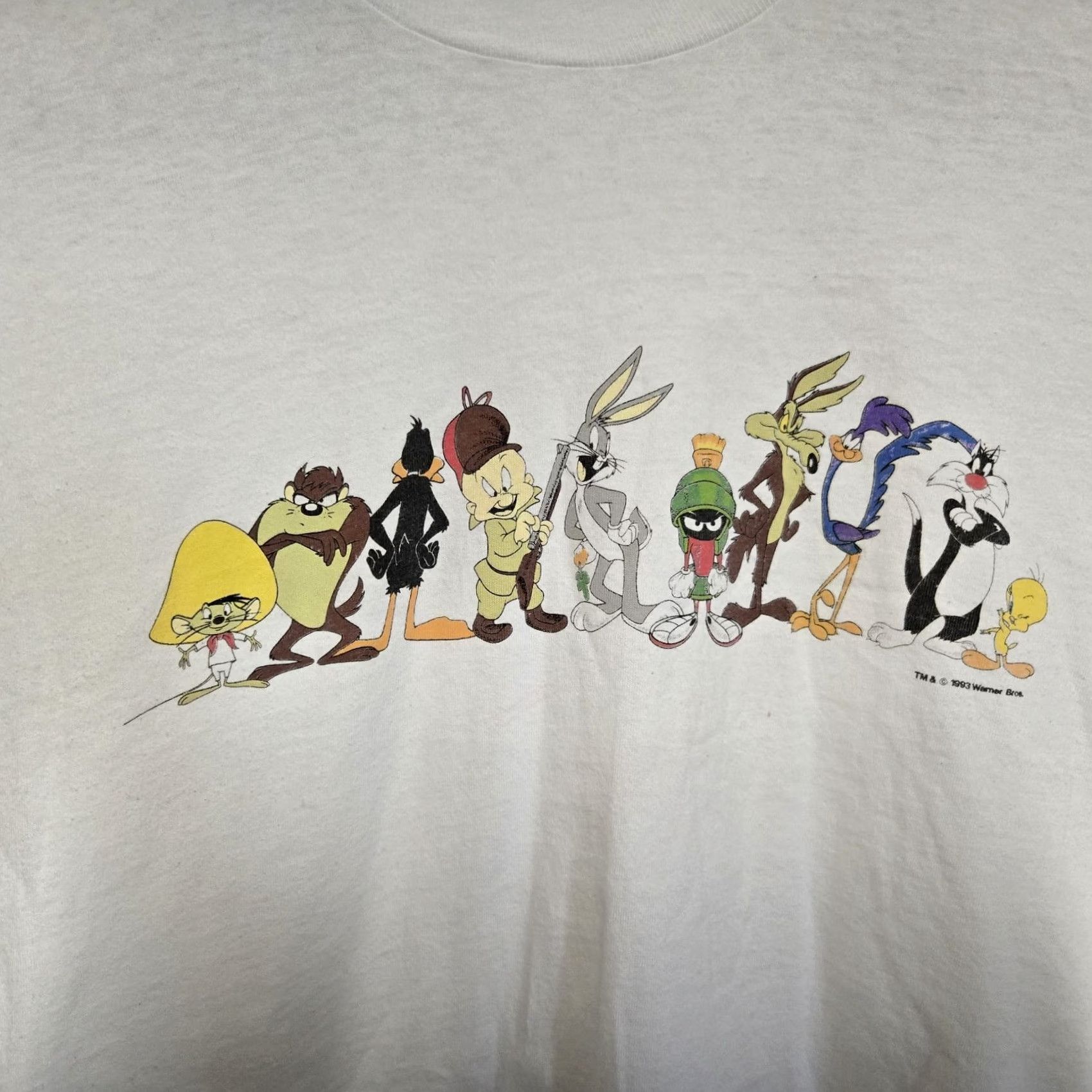 Fruit Of The Loom VINTAGE Looney Tunes T-Shirt Single Stitched 1991 XL 2-Sided Warner Bros Rare White Unisex Adults Regular Theme: Cartoon Bugs Bunny Shirt Mens Girls Size US XL / EU 56 / 4 - 5 Thumbnail