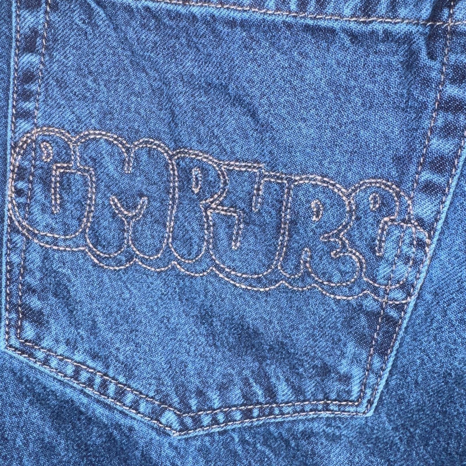 Empyre Empyre Jeans Mens 30x26 Blue Embriodered Pockets Baggy Easy Size US 30 / EU 46 - 8 Thumbnail