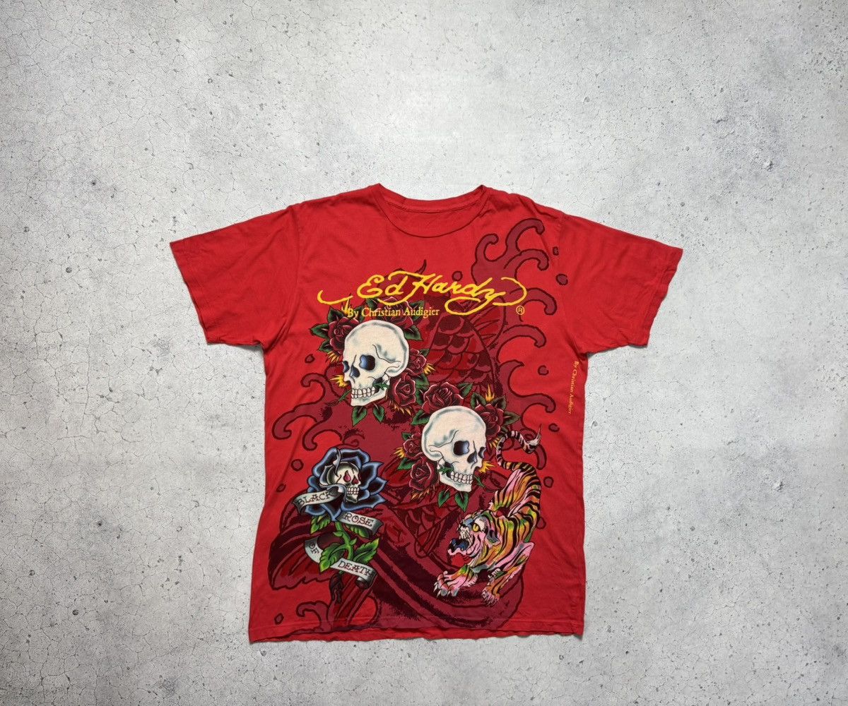 Ed Hardy Ed Hardy By Christian Audigier Vintage T-Shirt Big Logo Hype Size US XL / EU 56 / 4 - 1 Thumbnail