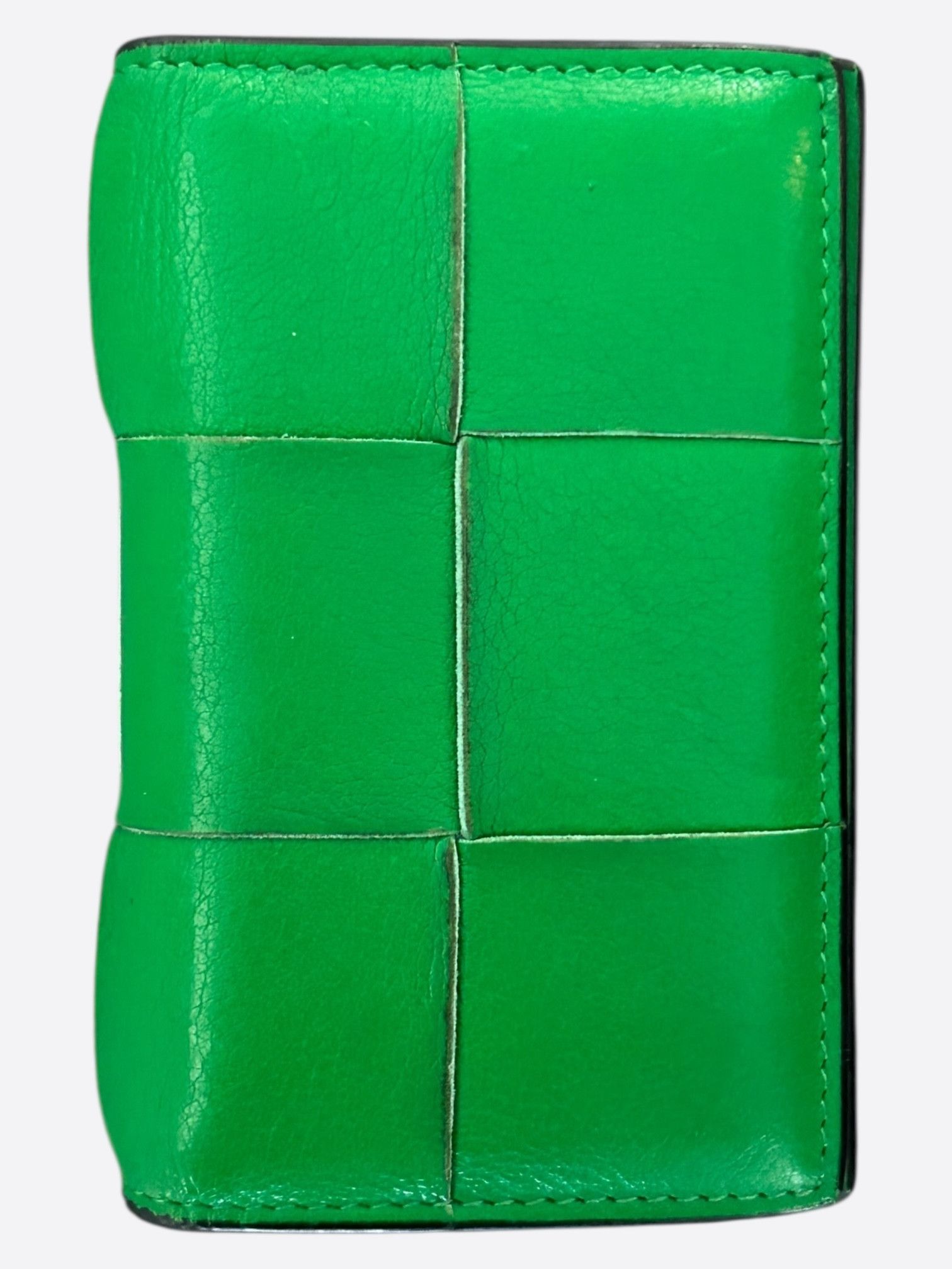 Bottega Veneta Bottega Veneta Green Intrecciato Leather Cassette Card Case Size ONE SIZE - 1 Thumbnail