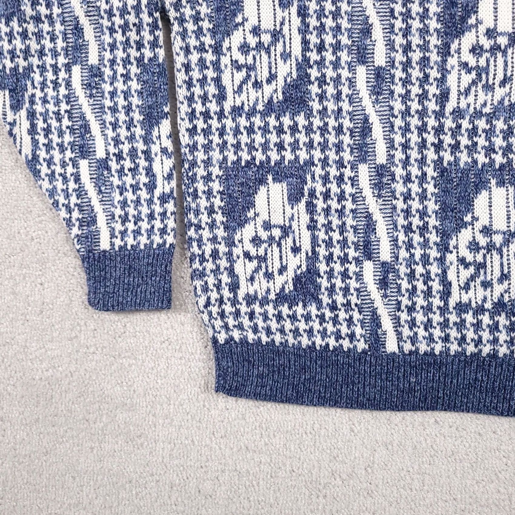 Vintage VINTAGE American Pride Sweater Women's L Blue White Leaf Knit Mock Neck 90s Pullover USA Size L / US 10 / IT 46 - 4 Thumbnail