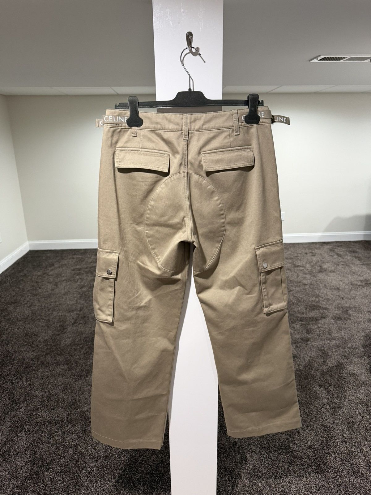 Celine Celine x Hedi Twill Khaki Logo Cargo Trouser Pants Size US 32 / EU 48 - 3 Thumbnail