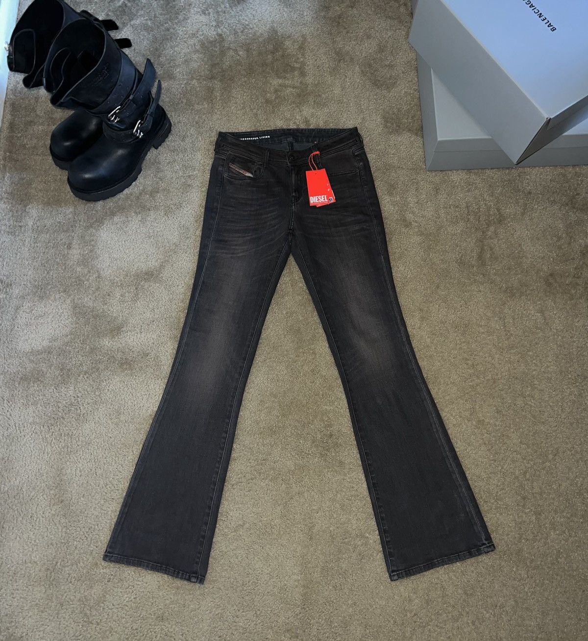 Diesel Diesel D Ebbey Brown bootcut 09k59 denim jeans Size US 29 - 2 Thumbnail
