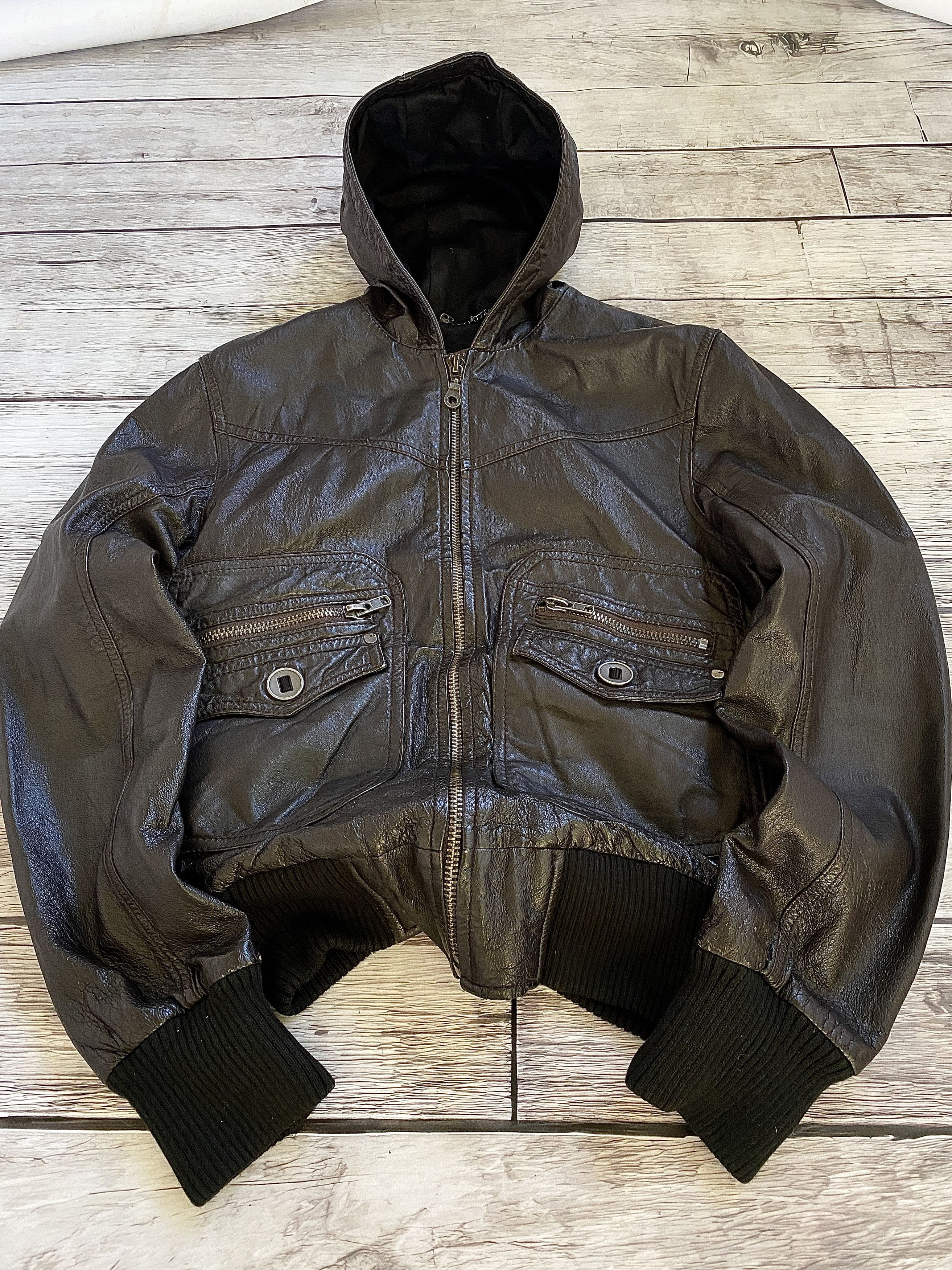 Hysteric Glamour SICK🤯 Balenciaga Style Opium Leather Jacket With Hood y2k Size US M / EU 48-50 / 2 - 2 Thumbnail