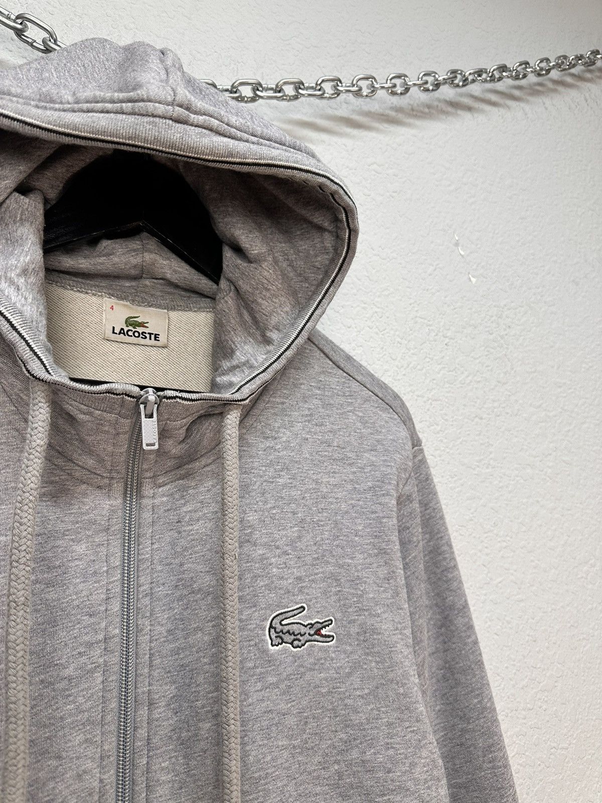 Lacoste Vintage Lacoste Zip Hoodie Grey Sk8 France Polo Ralph Lauren Size US L / EU 52-54 / 3 - 5 Thumbnail