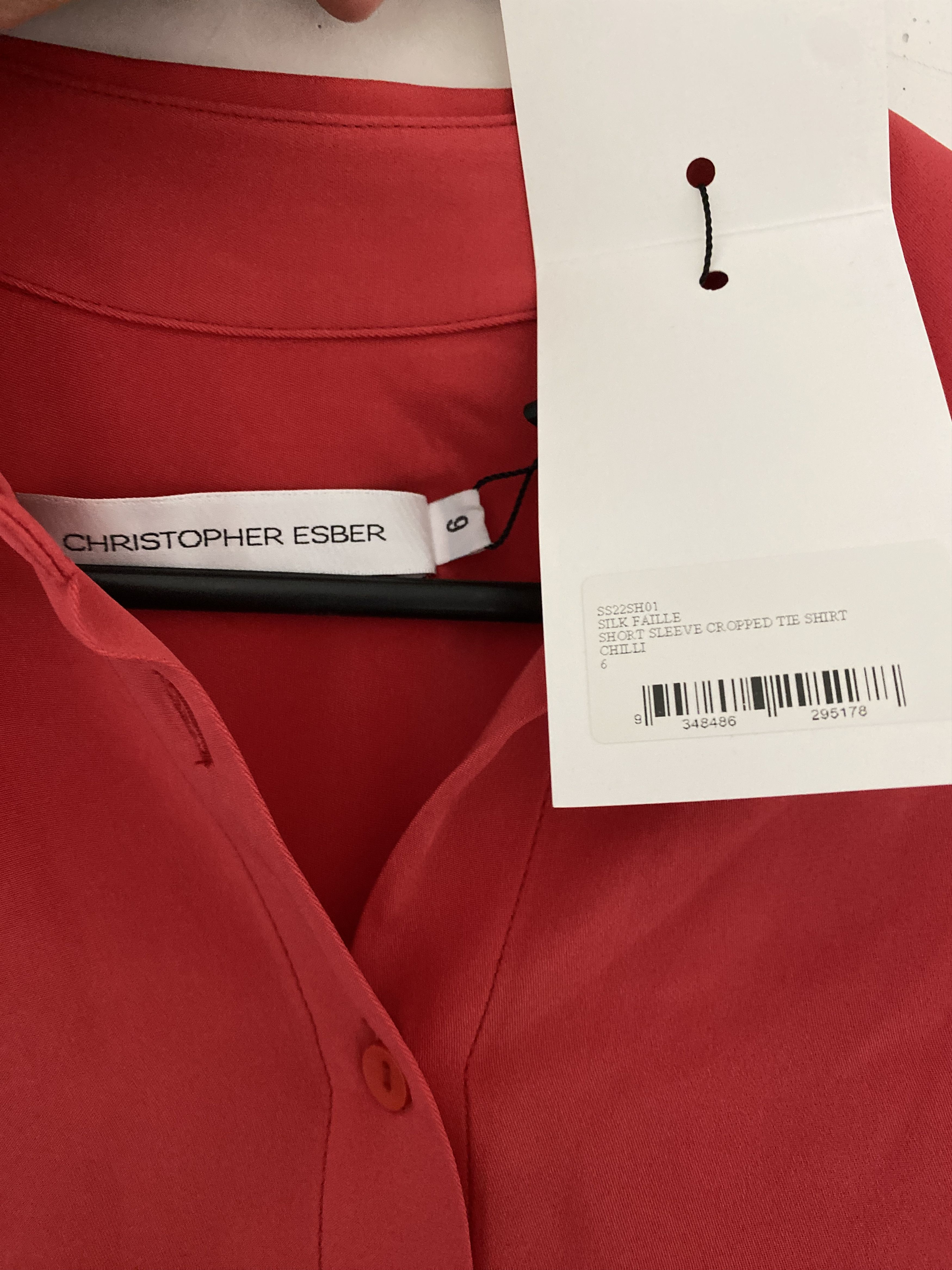 Christopher Esber Short Sleeve Cropped Tie Shirt Size XS / US 0-2 / IT 36-38 - 7 Thumbnail