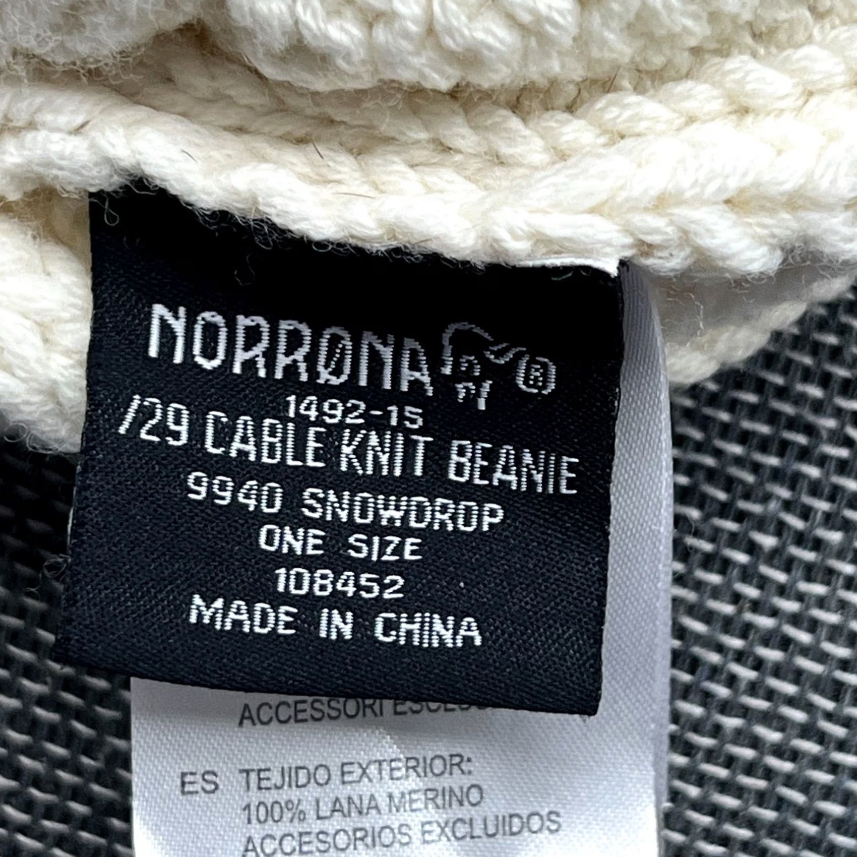 Vintage Norrona /29 Cable Knit Beanie Beanie Hat One Size 100% Merino Wool White Thermal Unisex Adults Beanie Wool Thermal White Mens Womens Size ONE SIZE - 3 Thumbnail