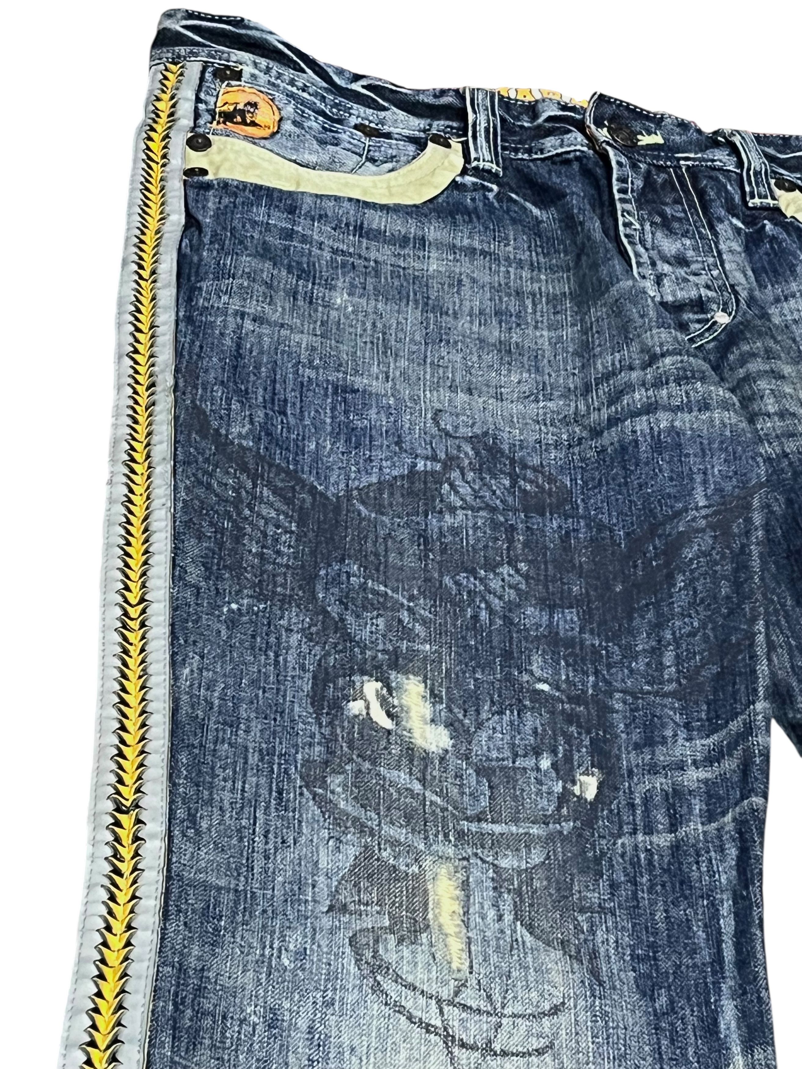 Parasuco Parasuco Flare Leather Side Trim Tribal Embroidery Jeans Size US 33 - 4 Thumbnail