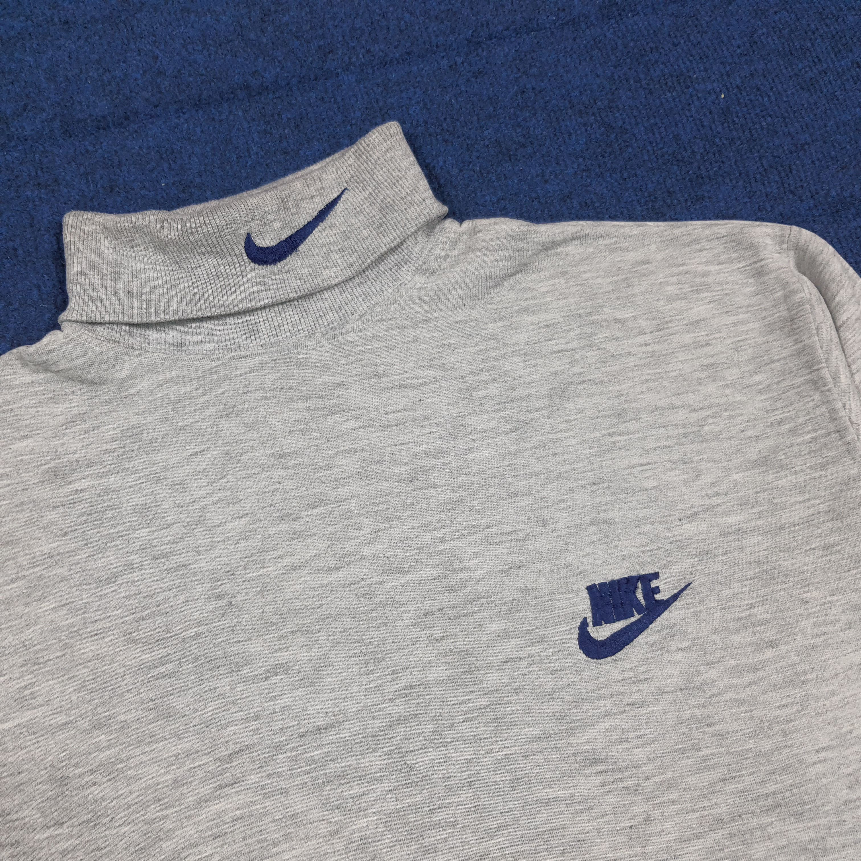 Nike Vintage 90s Nike Center Swoosh Turtleneck Sweatshirt C293N24 Size US M / EU 48-50 / 2 - 2 Thumbnail