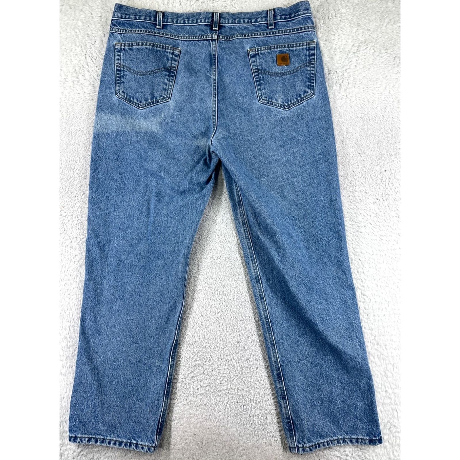 Carhartt Carhartt Jeans Mens 42 Blue Denim Traditional Fit 100% Cotton 42x32 Relaxed Bootcut Adult Regular Color Blue Mens Jeans Size US 42 / EU 58 - 2 Thumbnail