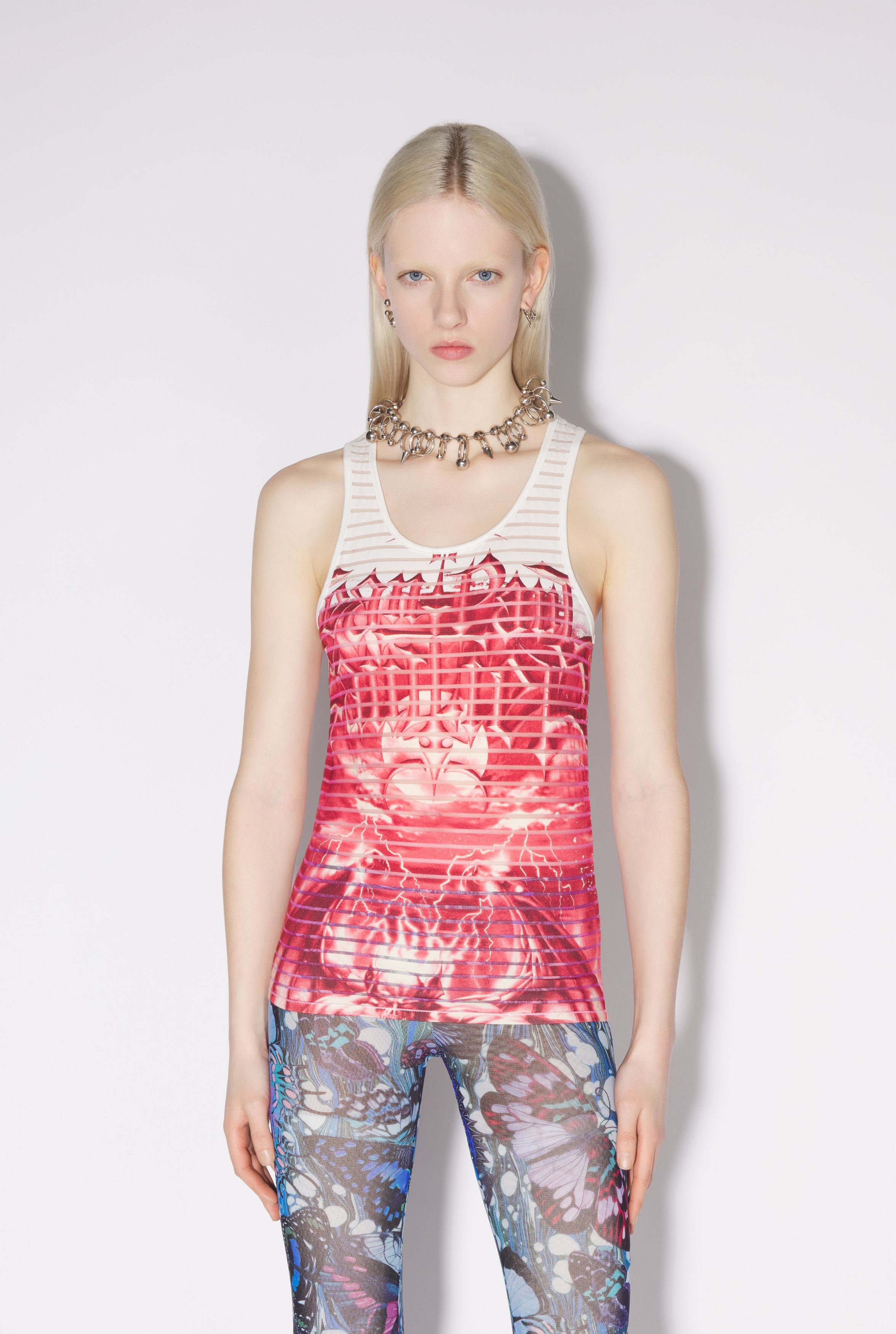 Jean Paul Gaultier Jean Paul Gaultier Red Diablo Womens Tank Top Size M / US 6-8 / IT 42-44 - 3 Thumbnail